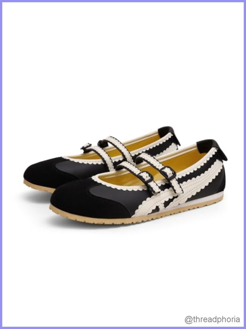 Ballet Sneakers Mary Jane Flats Slip On Memory Foam Walking Shoes